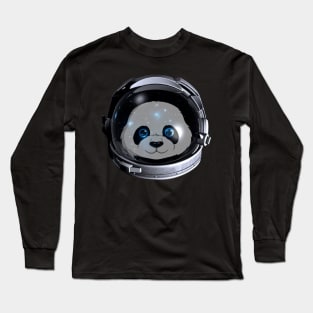 cute little friendly astronaut panda Long Sleeve T-Shirt